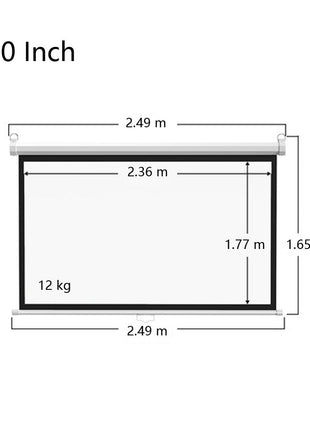 Crony 120 Inch 4:3 Anti-Light Projection Screen Widescreen Projector Manual Pull Down Projection Screen