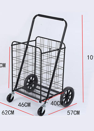 CRONY  High quality Big shoping trolley Household portable Foldable Shopping Trolley on Wheels