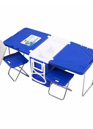 CRONY 28L two-chair plastic incubator with desk and chair Multi-function picnic table with cooling incubator | Blue