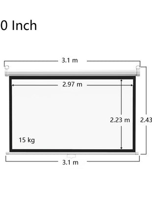 CRONY 150 Inch 4:3 Anti-Light Projection Screen Widescreen Projector Manual Pull Down Projection Screen