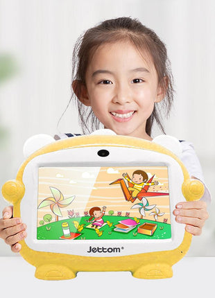 Jettom baby learn machine 7-inch 8GB ROM 512MB RAM 2G IPS LCD Dual Camera Kids Tablet YELLOW