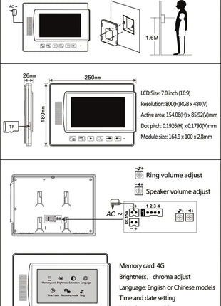 CRONY ZDL-97M 4GB Doorphone Video doorphone