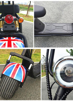 CRONY High speed Big Harley BT Speaker tyre Double Seat Electric motorcycle | National flag