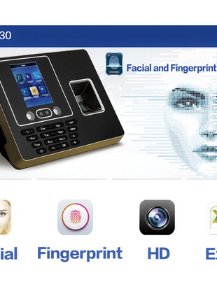 F30 LCD Attendance Face Recognition & Fingerprint Scanner Biometrics Time Attendance Clock Attendance System