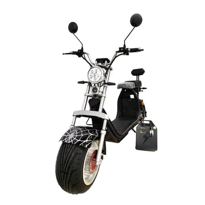 CRONY G-029 3000W Electric Motorcycle Motorbike High Speed Harley tire Double Seat with double battery | Black Spider