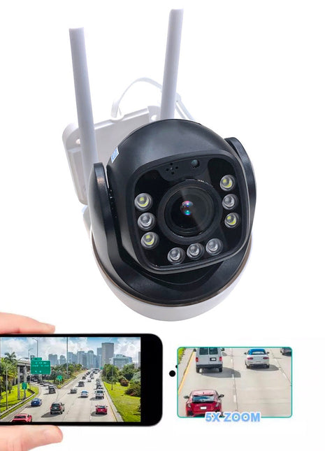 CRONY WIFI ball machines 5X Camera  5X Zoom 100ft Night Vision Automatic Tracking 2-Way Audio IP65 Waterproof SD Card Recording