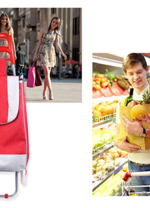 CRONY SC001 Shiping Cart Shopping Trolley Bag Folding Shopping Cart Collapsible Trolley Bag | brown