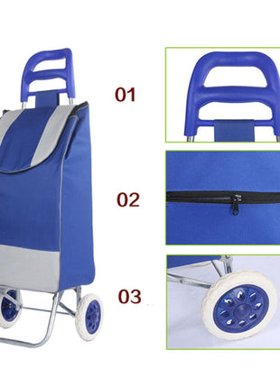 CRONY SC001 Shiping Cart Shopping Trolley Bag Folding Shopping Cart Collapsible Trolley Bag | brown