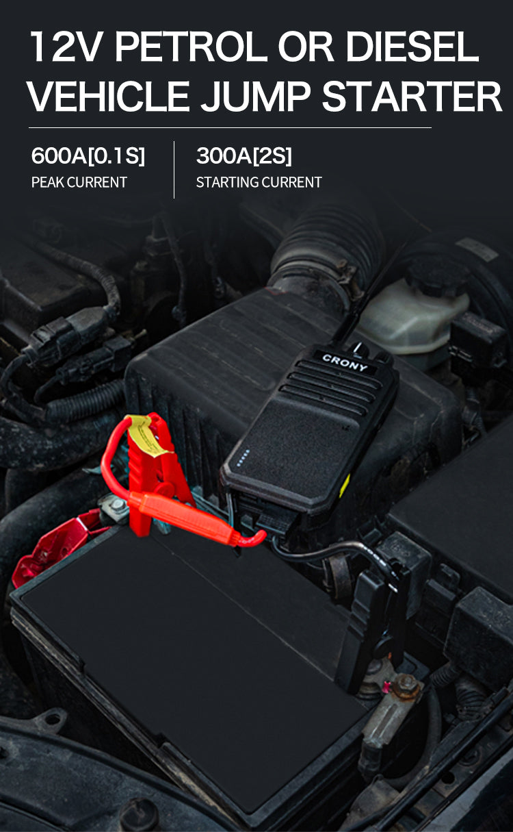 Crony 25W P30 high power professional walkie talkie with car jump start LED emergency light 15-55km