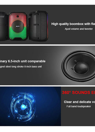 CRONY RX-6168 Speaker portable blututh speaker dancing speaker with flame light 10W party outdoor speaker