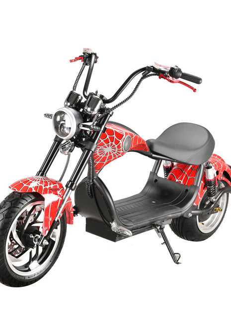 CRONY NEW X1 Harley Electrocar car With BT Speaker Citycoco Fat Tire Electric motorcycle | Red spider