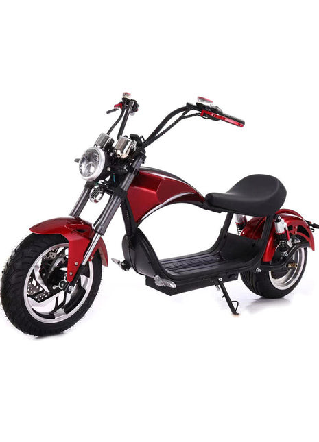CRONY NEW X1 Harley Electrocar car With BT Speaker Citycoco Fat Tire Electric motorcycle | Red