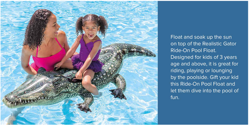 Realistic Gator Ride-On Pool Float 170 x 86cm TOYS