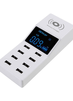 CRONY YC-CDA6A Socket 8USB Charging With Display Adapter dock dock charger QC3.0, wireless charger with LED display Aturos | White