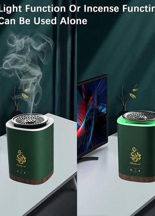 CRONY B17 Quadrate With Light Bukhoor Arabian Electronic Aromatherapy Incense Burner, Rechargeable LED Portable Electric Incense Burner Aromatherapy Machine