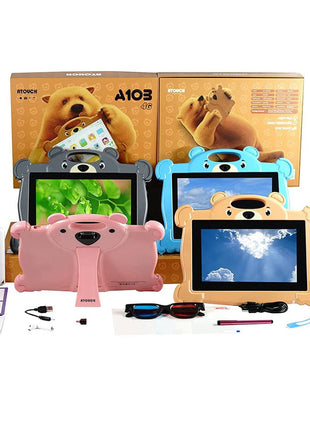 ATOUCH A103 10.1inch Display Kids Tablet 64GB ROM 4GB RAM WiFi Dual SIM Educational Games Parental Control Kids Software