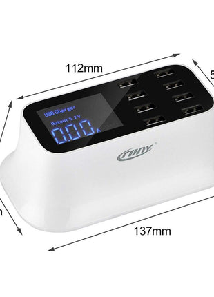 CRONY YC-CDA19 8-Port USB Charger Adapter Desktop Wall Charger Smart LED Display