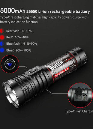 WUBEN T70 4200 Lumens Cree XHP70.2 LED Rechargeable LED 26650 High Performance Flashlight for Outdoor and Camping Activities