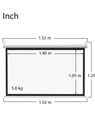 CRONY 72 Inch 4:3 Anti-Light Projection Screen Widescreen Projector Manual Pull Down Projection Screen