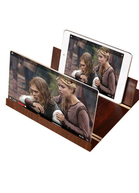 12inch Wood-grain phone screen amplifier 3D Hd Movie Mobile Phone Screen Amplifier | Black
