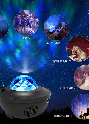 CRONY YK-1 Star lights Galaxy Projector, Star Projector 3 in 1 Night Light Projector w/LED Nebula Cloud with Bluetooth Music Speaker