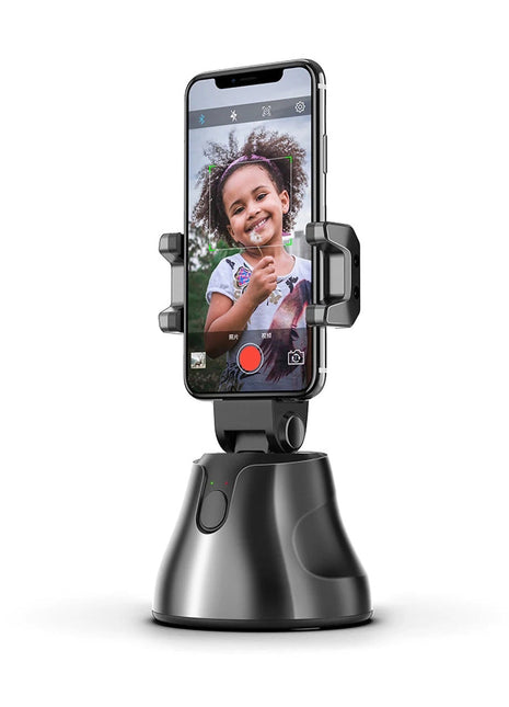360 Cradle head selfie stand Auto Face&Object Tracking Smart Shooting Camera Phone Mount -Black