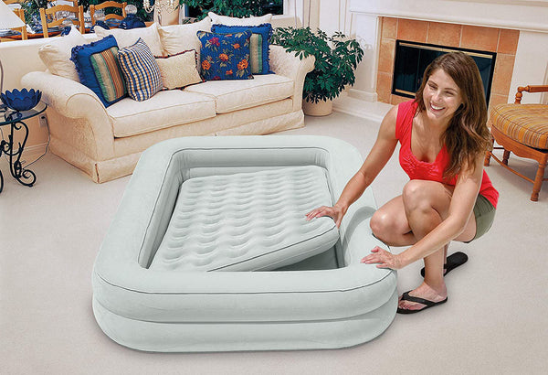 Intex 66810NP Floque + Airbed Air Bed Inflator Travel