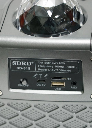CRONY SD-315 BT Speaker karaoke bluetooth speaker with  2  microphones | Dark gray