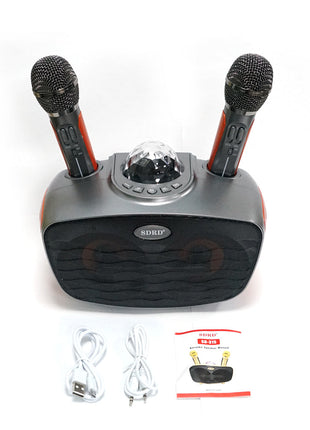 CRONY SD-315 BT Speaker karaoke bluetooth speaker with  2  microphones | Dark gray