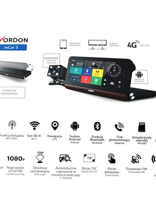 Crony V9 7.0 Inch 4G GPS Navigation+DVR Vordon mCAR - 2CH with GPS and WiFi