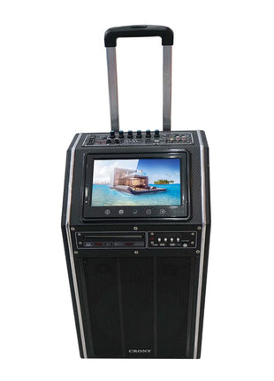 Square dance sound outdoor pull rod audio box with wireless microphone video playback-A109DPI - edragonmall.com