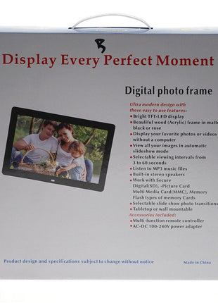 CRONY 12inch Photo Frame HD Digital Picture Frame Supports Music, Video & Film | Black