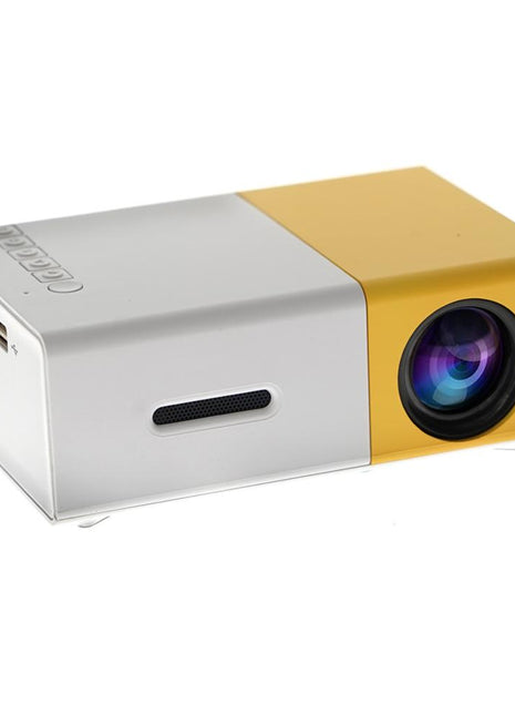 YG300  LED Projector 400-600 Lumens 320 x 240 Pixels 1080P Home Media Player With Remote Control -Yellow