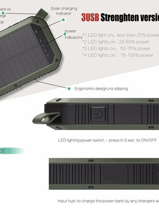CRONY ES982 40000mAh Business Power Bank Portable waterproof outdoor mobile wireless charger solar power bank