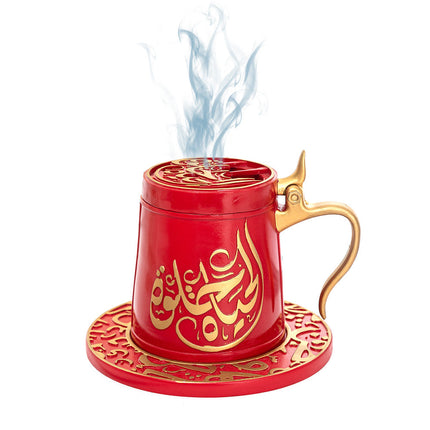 Bakhoor Big teacup Bukhoor Dukhoon Portable Incense Burner-RED