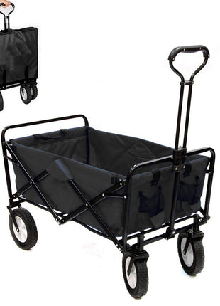 CRONY TC3015 Folding Cart Heavy Duty  Collapsible Folding  Wagon Utility Shopping Outdoor Camping Garden Cart | Black