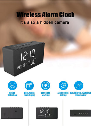 CRONY C1 Tuya App clock 1080P HD Wireless Camera APP Smart WIFI Wireless Motion Detection Hidden Alarm Clock Camera 1080P