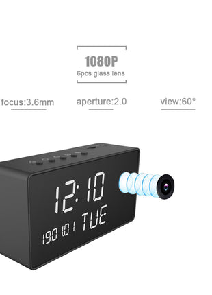 CRONY C1 Tuya App clock 1080P HD Wireless Camera APP Smart WIFI Wireless Motion Detection Hidden Alarm Clock Camera 1080P