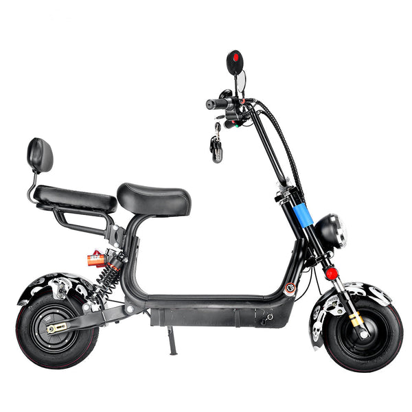 CRONY Small Harley two seat big tires with BT  1000w 60KM/H high power two wheels adult electric scooter motorcycle | orange