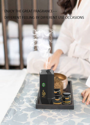 CRONY Small B16 Portable Bukhoor Style Usb Type-C Power incense burner Bakhoor Portable Rechargeable Electric Incense Burner | green