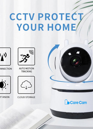 CRONY NIP-26 1080p WiFi Home Smart Camera, Indoor Security Surveillance with Night Vision, Monitor with iOS, Android App, Compatible with Google Home