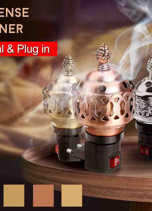 CRONY M-19 Incense Burner Plug Portable Mini Electric Bakhoor Burner Incense Metal Burners Square Pearl incense electric incense burner