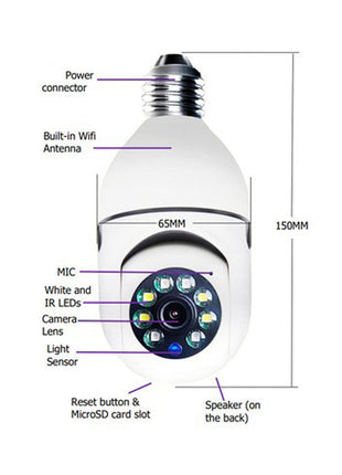 CRONY Y23 JXLCAM light bulb IP Camera body motion tracking night vision motion detection two-way audio