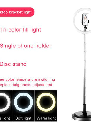 MAMEN 10 inch Selfie Ring Light LED Dimmable Video Studio Photography Lighting Portable For Youtube Vlog Live Photo With Tripod