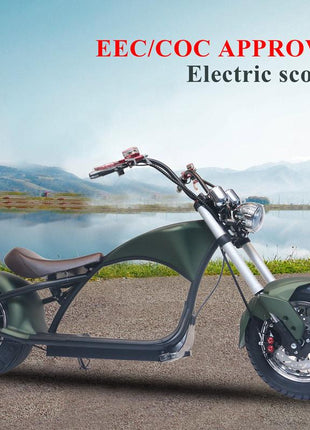 CRONY New X1 Harley Electrocar car Citycoco Fat Tire Electric motorcycle | Green