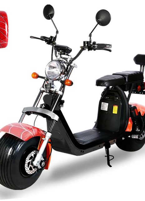 CRONY G-029 3000W Electric Motorcycle Motorbike High Speed Harley tyre Double Seat with double battery | RED spider