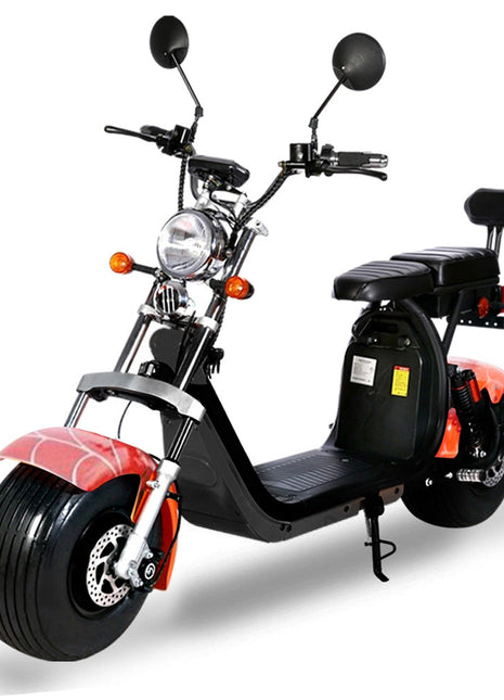 CRONY G-028 1500W Harley  Electric Motorcycle  Double Seat with double battery Rugged | RED spider