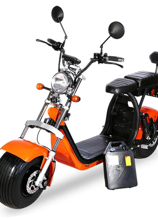 CRONY G-028  1500W Harley Electric motorcycle  Double Seat with double battery Rugged | yellow/Orange