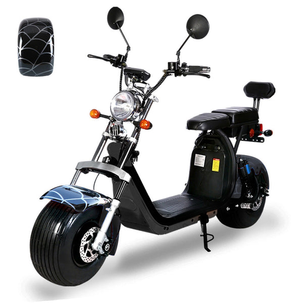 CRONY G-029 3000W Electric Motorcycle Motorbike High Speed Harley tyre Double Seat with double battery | Military Green