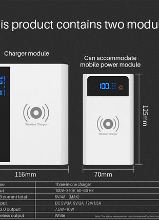 CRONY YC-008 USB Charger  Dual Port Power Bank QC 3.0 Quick Charger Wireless charger Portable Adapter Power Hub for Mobile phone Tablet PC